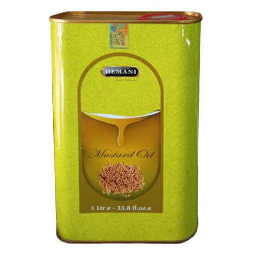 hemani mustard oil for cooking, hair and skin 1ltr mustard oil