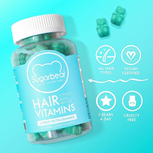 Sugarbear Vegan Vitamin Care Hair Gummies (1) Sugarbear Vegan Vitamin For Hair Treatment