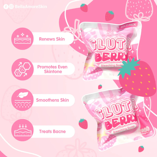 Bella Amore Skin Gluta Berry Bleaching Soap Bella Amore Skin Gluta Berry Bleaching Soap