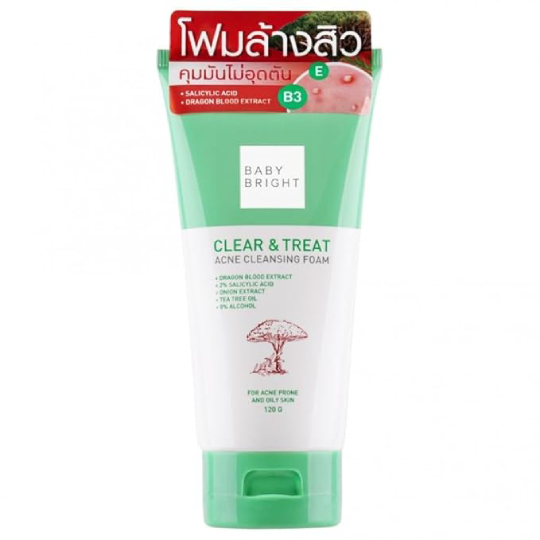 baby bright clear & treat acne cleansing foam