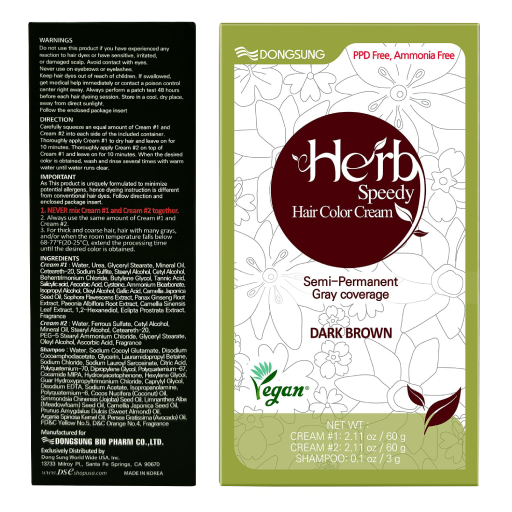 Dongsung Yegan Herb Speedy Hair Color Cream Herbal Hair Dye Cream Dongsung Yegan Herb Speedy Hair Color Cream Herbal Hair Dye Cream