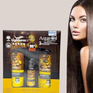 Lightness Argan Oil 3 in 1 Set 95% | Nourishing Hair Care Kit for All Hair Types