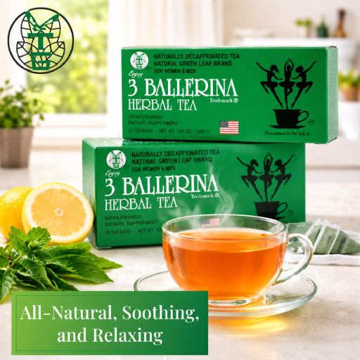 3 Ballerina Naturally Decaffeinated Green Leaf Herbal Tea – 18 Tea Bags